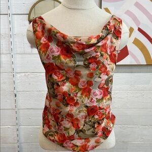 Sadie & Sage Red and Green Floral Tank Top
